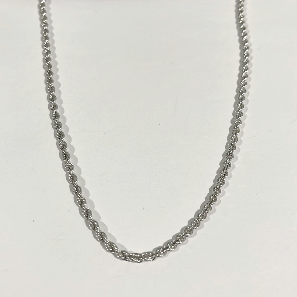 Sterling Silver 925 Diamond Cut Solid Rope Chain Necklace 20”